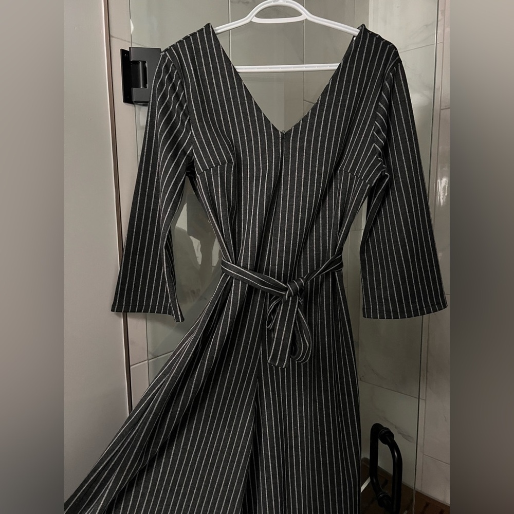Grey Pin Stripe Jumpsuit